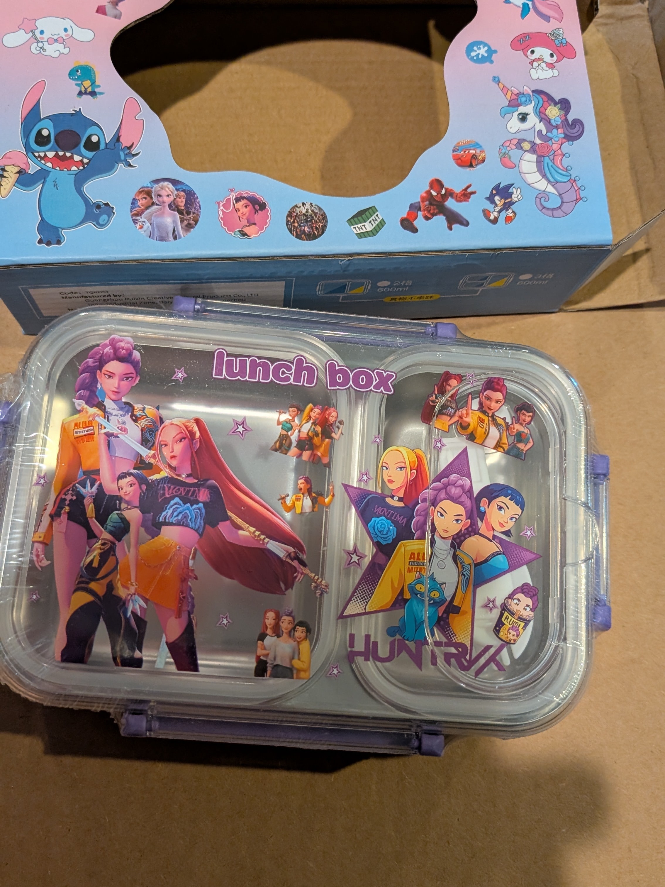 Huntrix Printed Girls Lunch Box Purple Pink